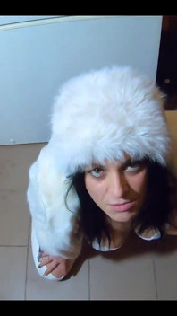 Snow Queen Sucks & Swallows Cum on My Fur Coat
