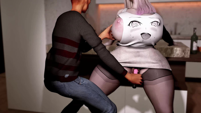 Why fuck so hard: 3D blonďatá bbw děvka s obrovskými prsy škádlí starého ptáka, aby...