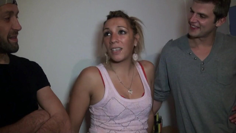 Nude in France: Pretty Blonde Slut Hard Double Penetrated and Jizzed