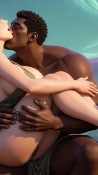90 Year Old Granny Foot Slave - Licking Girl's Feet While on Black Man's Lap