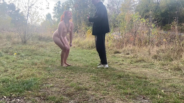 Elena917: Pet Play - Walking Naked Outside