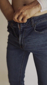 Teen boy sexy dances and cuts pants till full naked