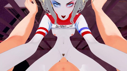 Hentai Smash: 섹스 던전에서 할리 퀸과 섹스하는 POV, 보지에 사정할 때까지 자지 카우걸을 따먹습니다. DC 만화 헨타이