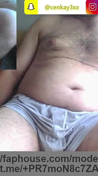 Masculine Stepdaddy Cums Again at the End of the Live Broadcast