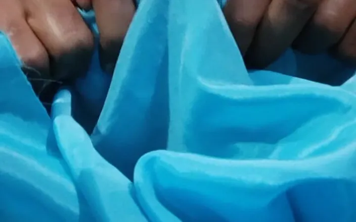 Satin And Silky: Satin Silk Handjob Porn - Dick Head Rub with Blue Crap...