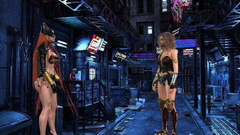 Mature Catfights and Sexfights: Bat babe vs mèo lady