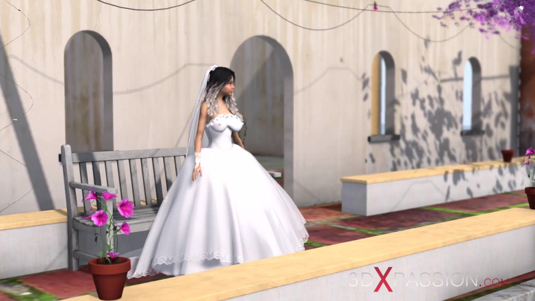 3dxpassion: Une jeune mariée rêve de se faire baiser par une...