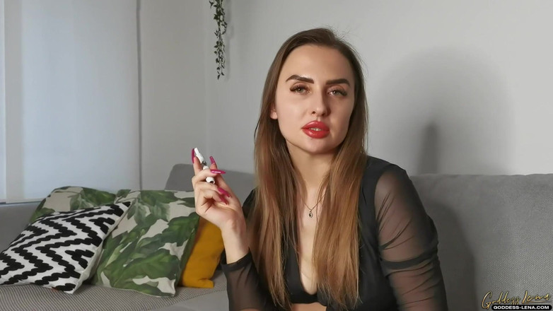 Goddess Lena: Instruction de branlette avec des pieds en nylon