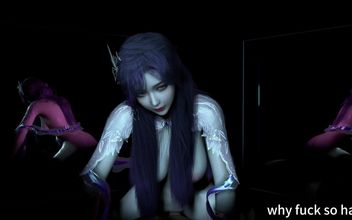 3D Skinny Asian Whore Sitting on the Big Cock