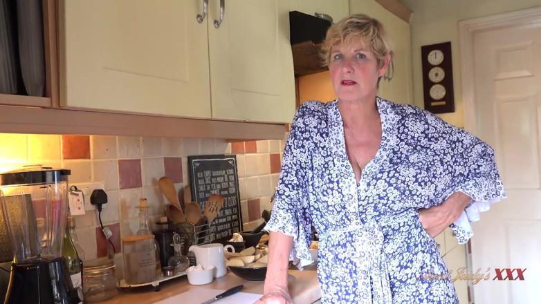 Aunt Judy's XXX: Judysxxx - Busty Mature Housewife Sucks Your Cock in the Kitchen (pov)