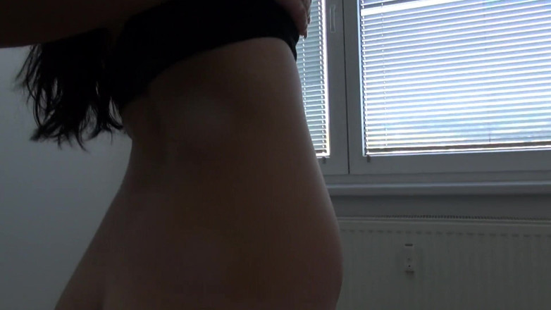 All Those Girlfriends: Brunette beauty Tara Tattoo is sitting on the yoga ball...