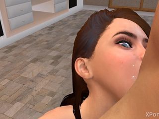 The Scenes: 3D porr anime hentai avsugning deepthroat ansiktsknull Eva och avrunkning