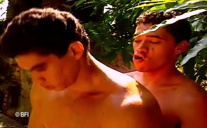 Just Boys: Alte schwule partner in einer retro-fickszene im freien