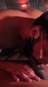 Hot Blowjob Threesome with Ginger Skinny Twink and Two Big Cock Daddies