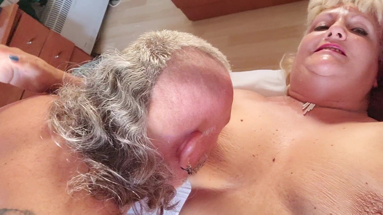 Lujuriosos: With her hands on her tits and a cock in...