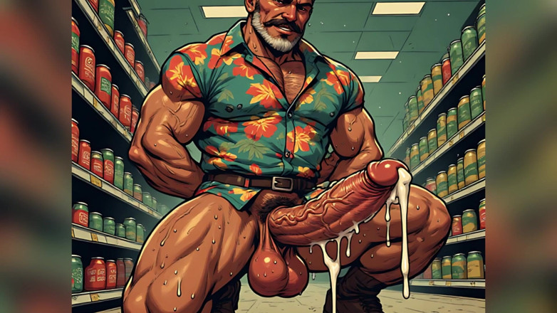 Erotic Man: Pulă mare și coaie Art