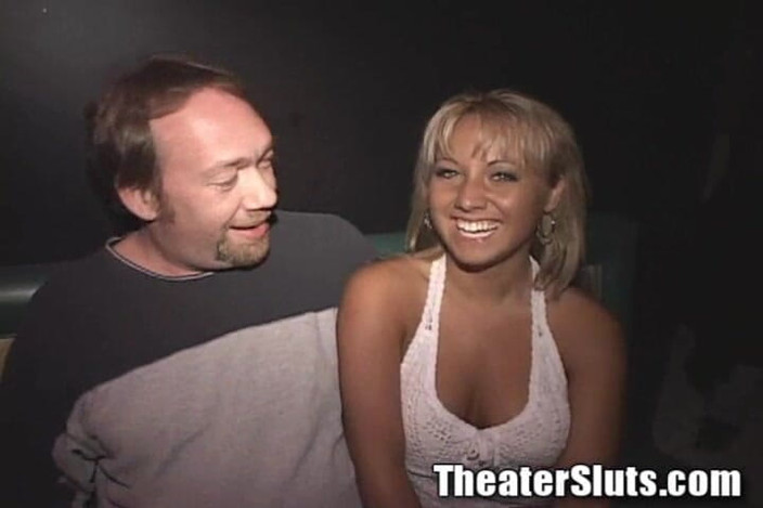 Theater Sluts: Fake Tit Bimbo Babe Gangbang Porno Theater Facial Sperm Whore...