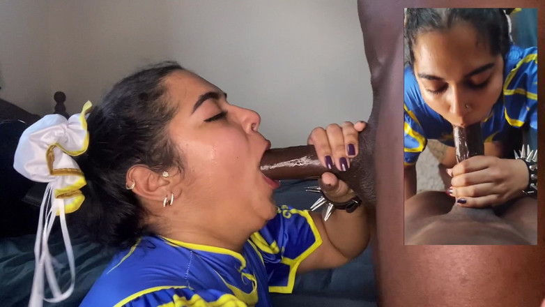 Zozonicoco: Velká kráska Chun Li šuká velké černé péro Ermac a dostane výstřik...