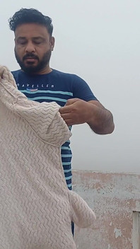 Indian Daddy Takes off His Clothes in Freezing Winter Fog