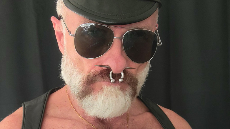 MusclesCigarsFFPig: Tit Pig Smoking His Pipe While Playing with Tits and...