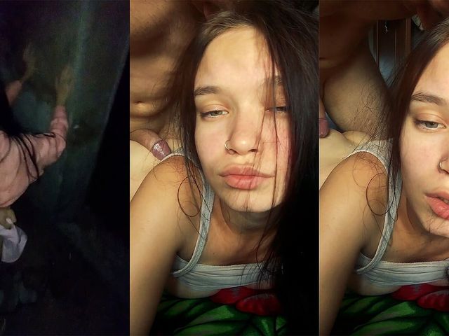 Fucked an 18 Year Old Beauty Behind the Garages and Then on the Bed (Airaccoon)