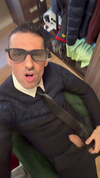Stepdaddy Showing off Big Cock and Pissing