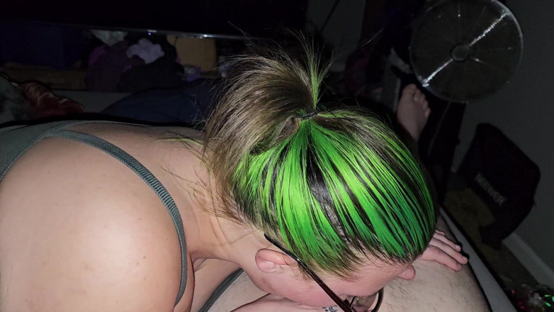 Funhousewife69: Green Haired Wife Sucks and Fucks