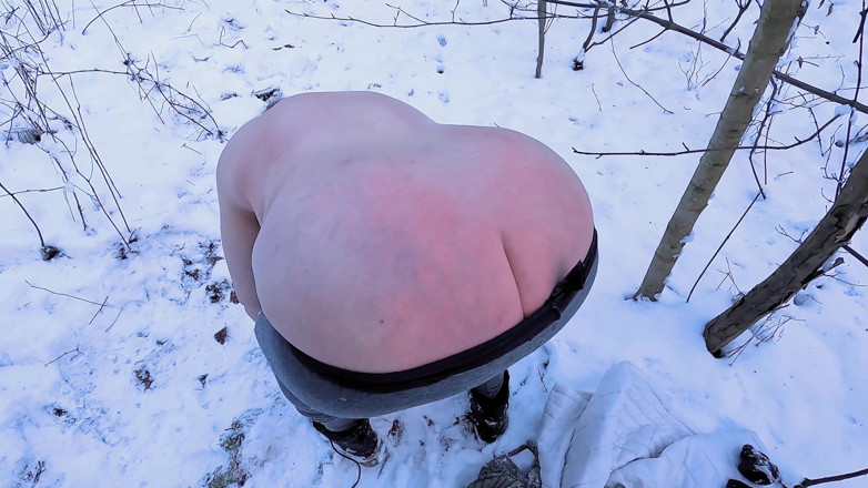 Bouncy Tits Action: Complete Naked BDSM in Snow