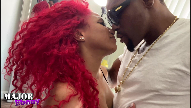Major Ebony: Redhead Barbie Squirts While Fucking BBC!