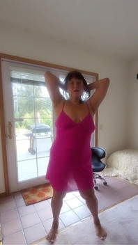 Wearing a pink slip then removing.