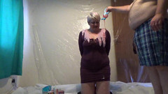 Gunked up girls: Candy Cummings sploshed