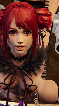 Amy Sorel em máquina de sexo com dois consolos e estimulação do clitóris - animação pornô 3D