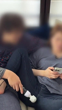Married Woman Tormented with a Vibrator on the Sofa