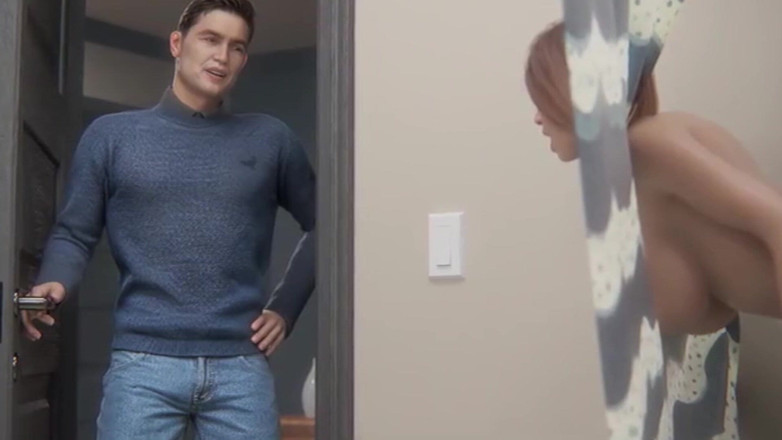 Hot sex game: 在浴室里操妈妈