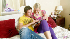 Full porn collection: Big cock boy fucks horny blonde skinny teen in the...