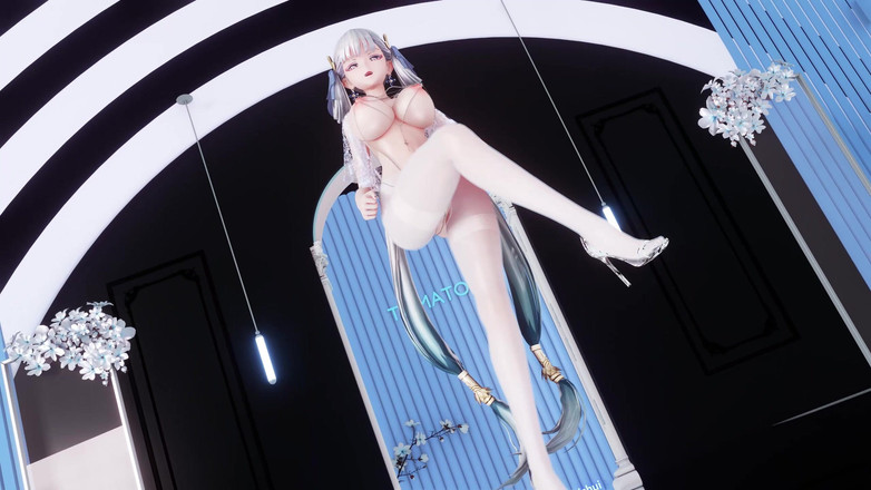 MikuMotion: [mmd]今汐shake It 白丝乳链双马尾