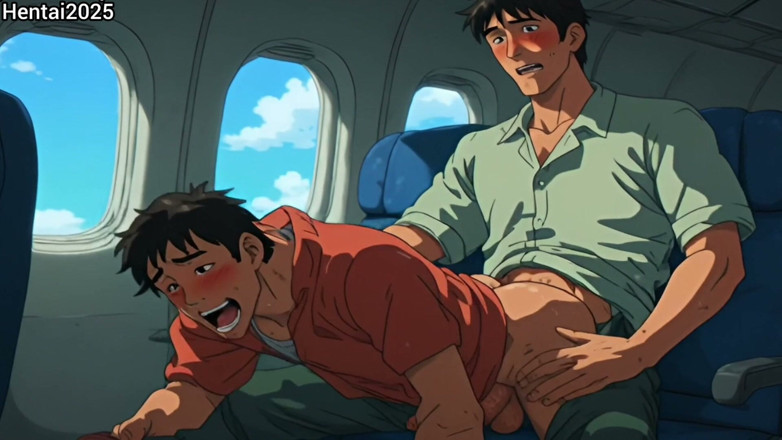 Hentai2025: Sveltina anale su un aereo cartone animato Hentai Animazione