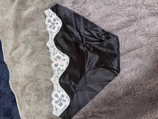 Black Cum Filled Step Daughters Satin Victoria Secret Panties (Bigbrook)