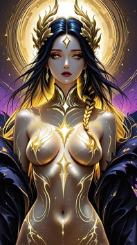 Empress โมฆะเปลือยคนสวยกับหี Crystalline Golden Braided