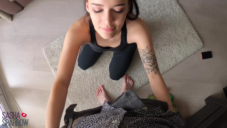 Sasha Sparrow: Babe pov blowjob big cock, ass fuck and anal creampie...