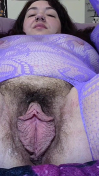 Hot MILF Fucking Hairy, Big Labia Pussy with Huge BBC Dildo