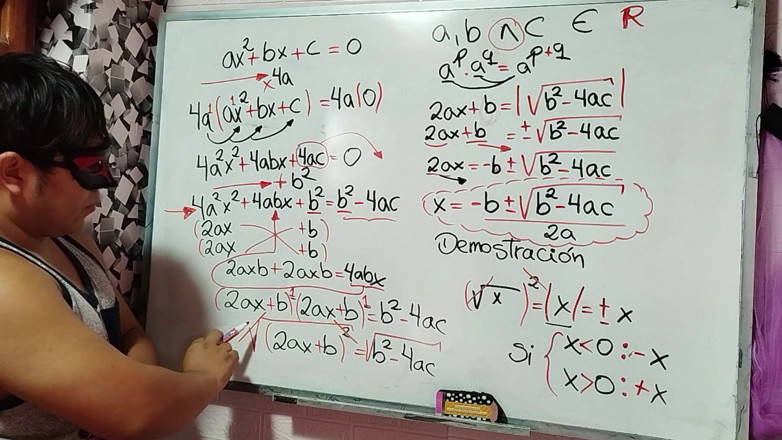 Rosaroja: 29 Algebra: demonstrație sexuală a ecuației de gradul al doilea