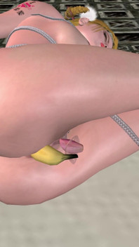 Bondage a banana in ufficio: ragazza dei cartoni animati 3D legata e leccata con i giocattoli