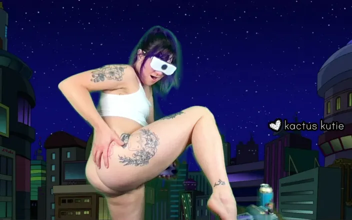 Kactus kutie: Leela Pisses and Cums Live