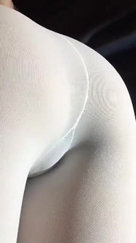 MILF with a Big Firm Ass in White Pantyhose and Heels