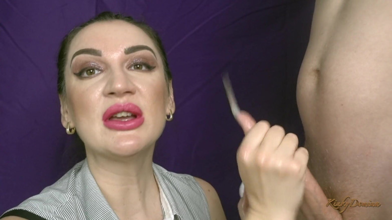 KinkyDomina: Super cumshot long stiletto nails handjob