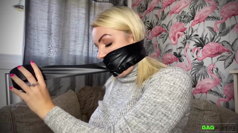 Gag Attack: Penny Lee - Custom turtleneck self gag
