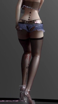 [mmd] Haku-wiggle lascivo nero seta jeans occhiali