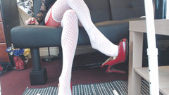 Abby Anna: Sling back obcas zwisające pończochy