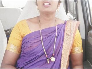Telugu Honey Lips: Indische Saree meid autoseks sheve poesje Telugu vuile praat